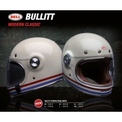 Bell Bullit Stripes Pearl white casco integrale vintage casque helmet