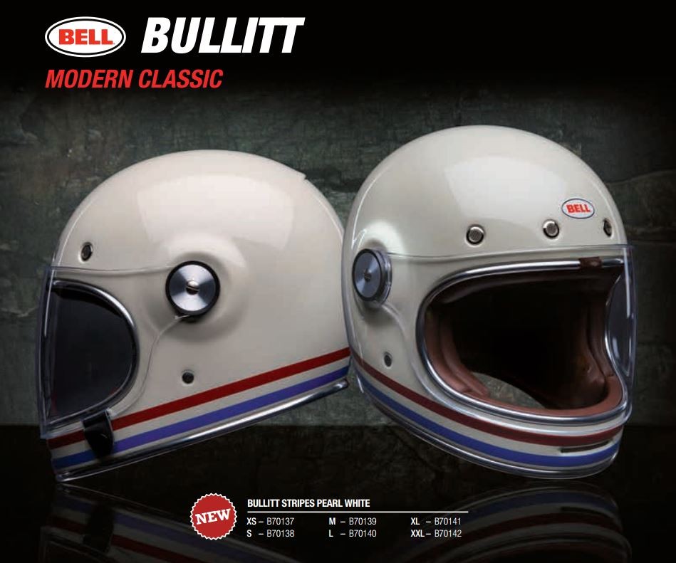 Bell Bullit Stripes Pearl white casco integrale vintage casque helmet