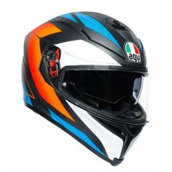 Agv K5 S Pinlock Core casco integrale moto nero opaco blu arancio