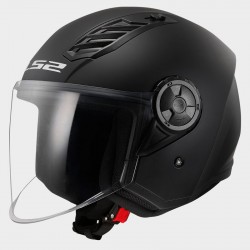 LS2 OF616 casco jet Airflow 2 solid nero opaco